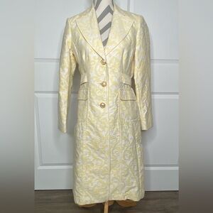 WD•NY 6 White Yellow Trench Coat